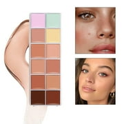 12 Color Liquid Concealer Palette, Full Coverage Concealer Tray for Face Makeup, Waterproof Long Lasting Corrector for Blemishes Dark Circles and Spots, Smooth Blendable Makeup Kit