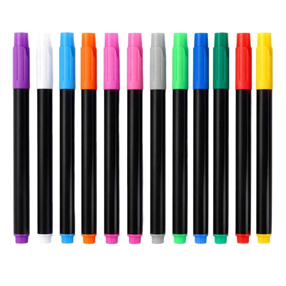 12-Color Markers,Liquid Chalk Markers for Led Note Board,Erasable Markers Pens,Dry-Erase Gel Markers Fine Tip for Acrylic Calendar,Glass Window,Blackboard,Chalkboard,(12 Colors,4.7 in)