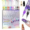 thumbnail image 1 of 12 Color Nail Art Pens, 0.5 MM Nail Polish Pens Set Drawing Painting Point Liner Acrylic Painted Pen Kit, Waterproof and Quick-drying Nail for DIY Nail Design, Home & Salon Manicure Tools, 1 of 10