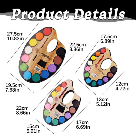 12-Color Oval Solid Watercolor Paint Set (24-Pack), Large Artist Grade Pigment Cakes, Bulk Art Supplies for Classroom & Studio