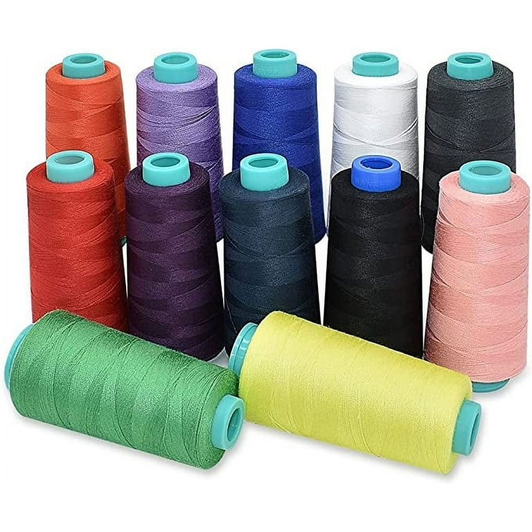12 Color Sewing Thread Spools 402 All Purpose Polyester for Quilting Sewing Machine 3600 Yards, Size: 8.82 x 6.85 x 5.24