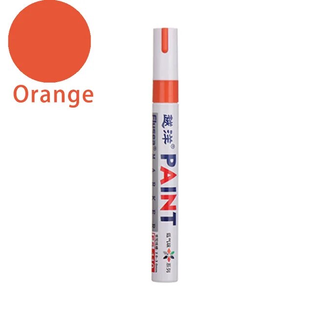 Tire Ink Paint Pen For Car Tires Permanent And Waterproof Carwash, Safe 8 Colors Available, Red, 1 Pen