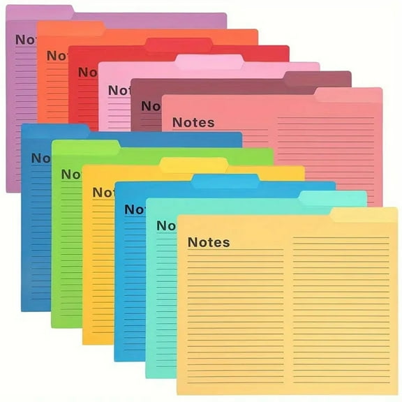12 Colorful Manila Folders, Multicolor File Folders for School, Office, Home Organization,Categorizing, and Paper Storage System
