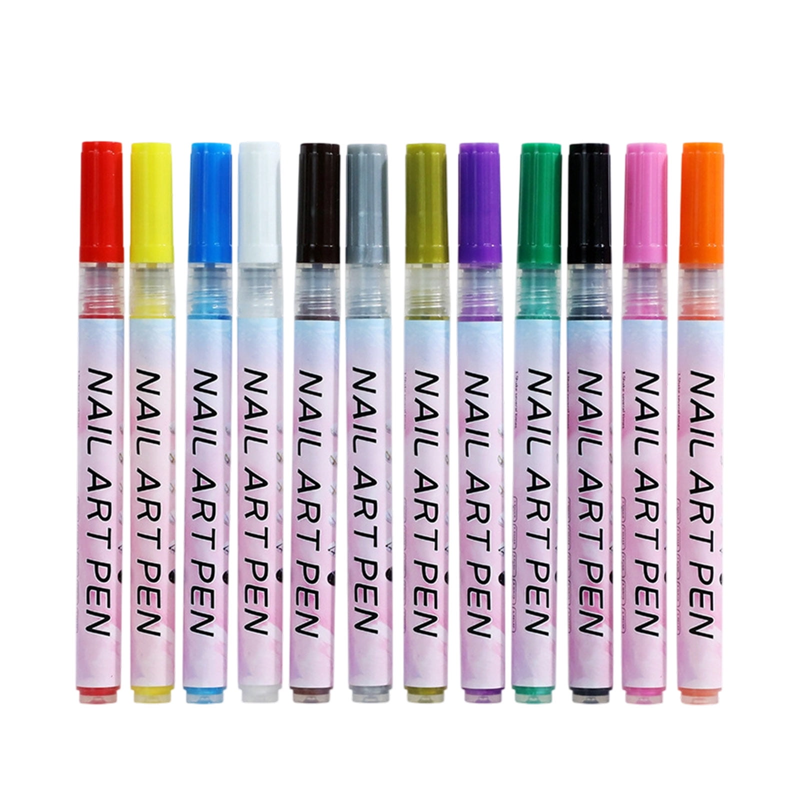 12 Colors 3D Nail Polish Pens for Painting, Nail Art Pens Set, 2025 Upgrade Nail Art Markers for Gel Nails, DIY Quick Dry Graffiti Dotting Point Liner Pens, Nails Art Drawing Tool
