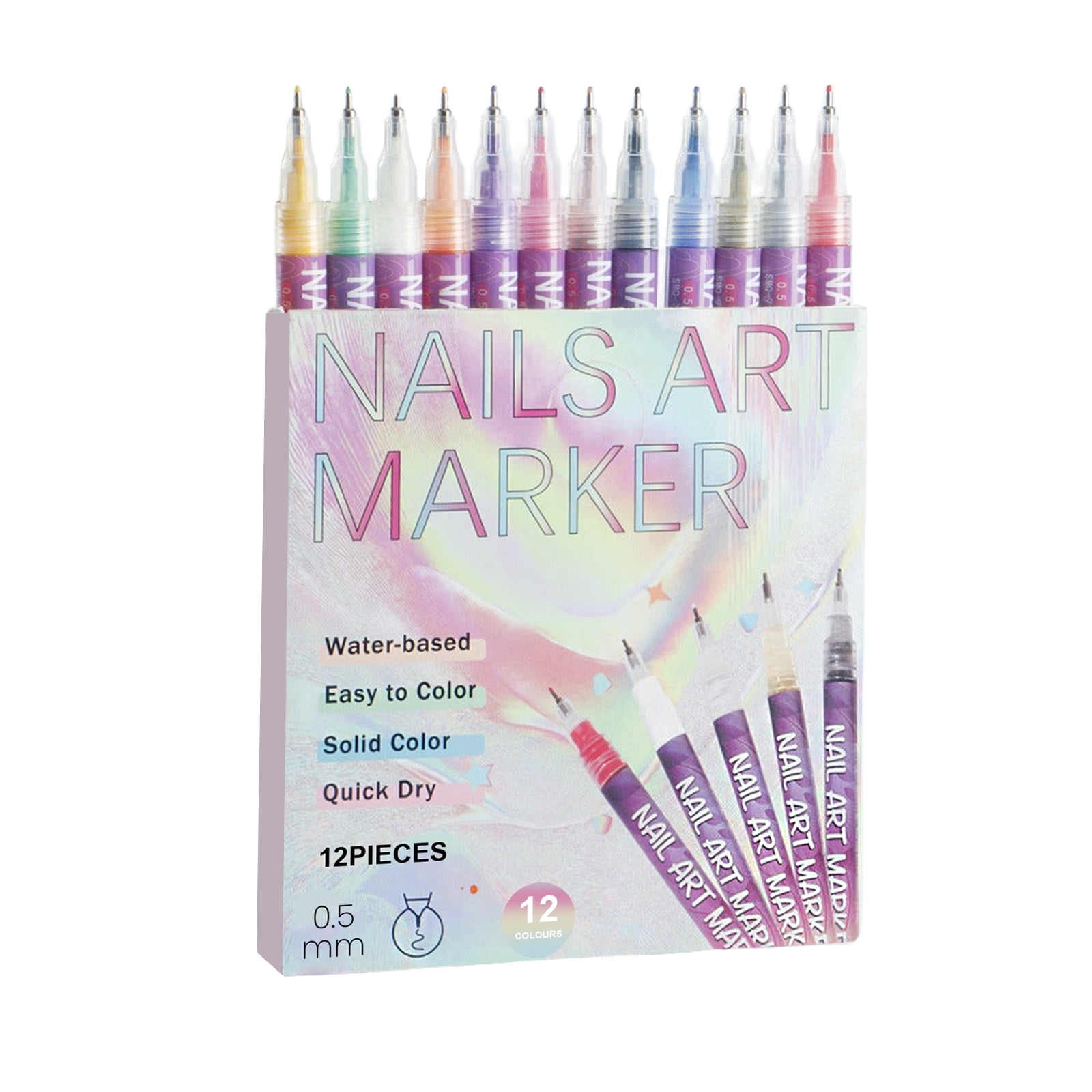 12 Colors 3D Nail Polish Pens for Painting, Nail Art Pens Set, 2026 Upgrade Nail Art Markers for Gel Nails, DIY Quick Dry Graffiti Dotting Point Liner Pens, Nails Art Drawing Tool