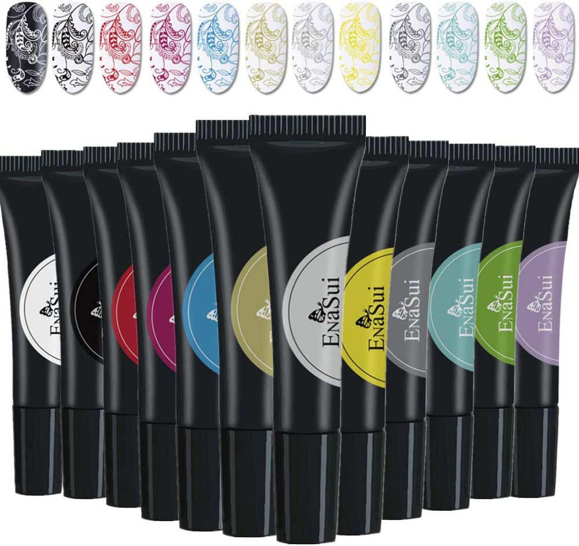 Biutee 8 Couleurs Stamping Gel, Vernis à Ongles Gel, Nail Polish Po Stamping Nail Art Convient Au Nail Stamp Plate Diy Gel Verni