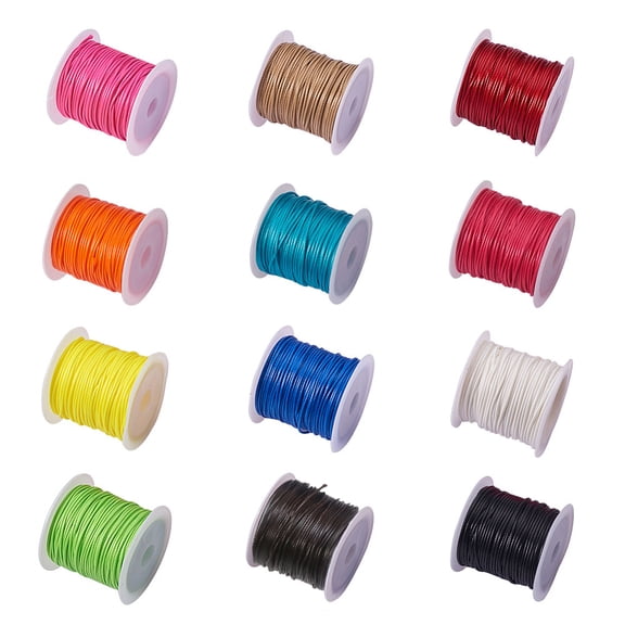 12 Colors About 130 Yards Round Waxed Polyester Cord 1mm Macrame Craft DIY Thread Rattail Beading String for Jewelry Making Chinese