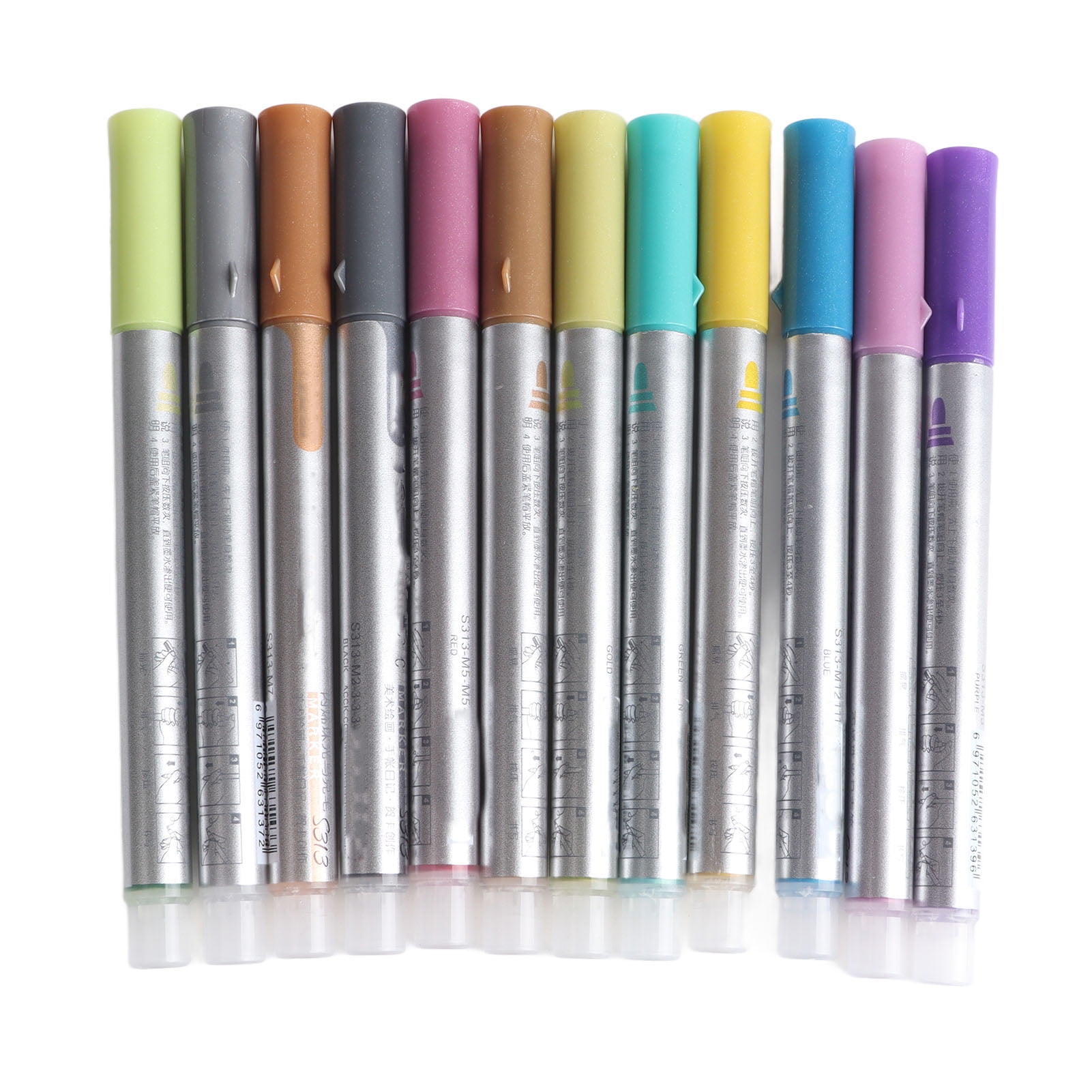 12 Colors Acrylic Markers Acrylic Paint Pens Fiber Tip Bright Colors