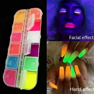 Neon powder pigment makeup for festivals raves bright glow in the