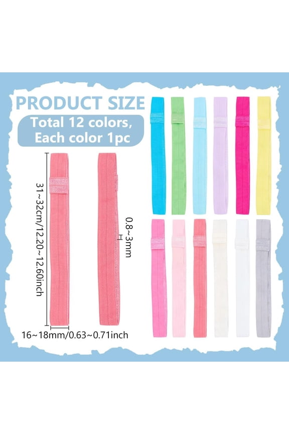 12 Colors Elastic Planner Bands Elastic Bookmarks Elastics Rope Bands Book Strap Notebook Stretchy Band with Pen Holder Loop for School Office Travel Journals Planner Reader Supplies