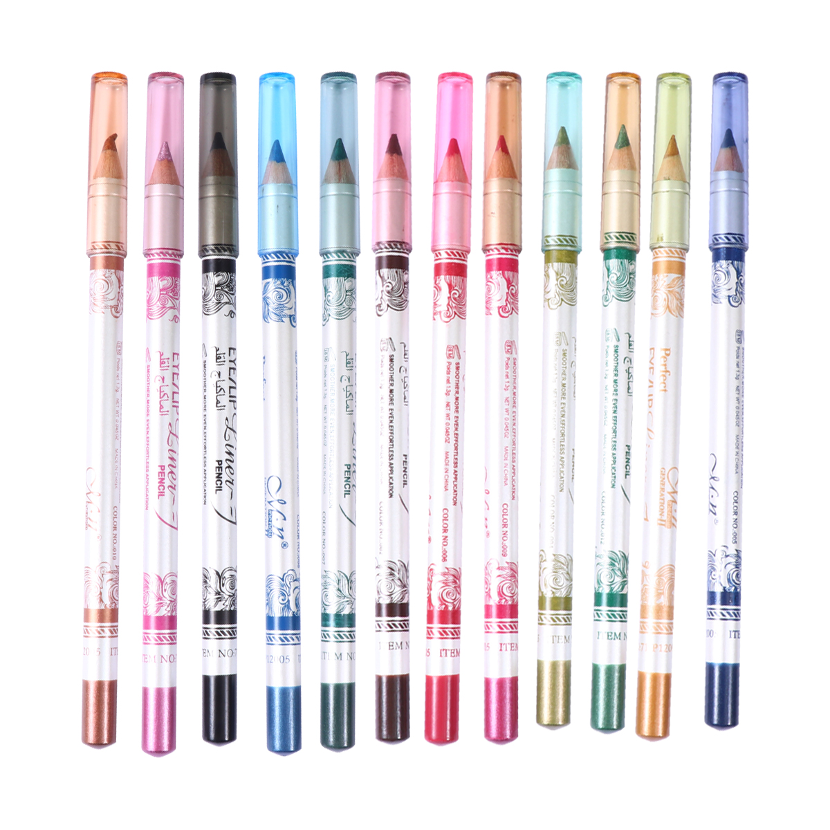 12 Colors Eyeliners Waterproof Not Easy to Fade Eye Liner Pencil Long