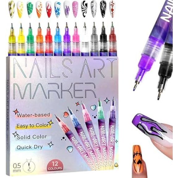 12 Colors Galaxy Art Pens Set, 2026 Art Markers Polish Pen for Art, Art Tools for Dotting Drawing Painting Point Liner DIY