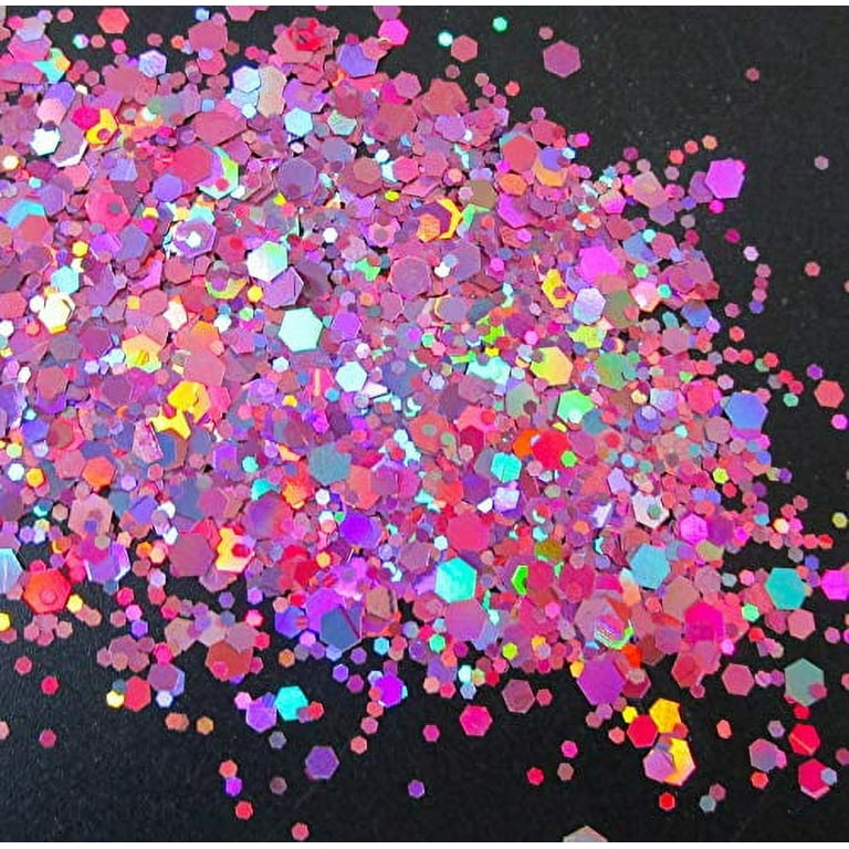 50 gm holographic mixed hexagon shape Chunky Nail Glitter - Inspire Uplift