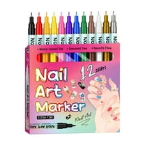 12 Colors Nail Art Pens, for Gel Nails Diy Nail Art Tools, Nail Art Markers for Gel Nails for Dotting Drawing Painting Point Liner for Home Nail Salon