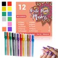 thumbnail image 1 of 12 Colors Nail Art Pens for Painting Nails, 2026 New 0.7mm Acrylic Paint Makers DIY Nail Art Markers for Kids and Adults, Quick-drying Nail Polish Pens Doodle Pens for Drawing Point Liner, 1 of 6