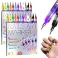 thumbnail image 1 of 12 Colors Nail Art Pens Set, 0.5mm Fine Tip Nail Art Markers & Nail Polish Pens for DIY Designs, Nail Pens for Nail Art, Kids & Adults, 1 of 6