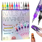 12 Colors Nail Art Pens Set, 2025 New Nail Art Markers for Gel Nails, DIY Nail Art Marker Drawing Painting Liner Pen, Nail Art Tools for Graffiti Dotting Drawing Painting Point Liner DIY (1 Set)