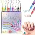 thumbnail image 1 of 12 Colors Nail Art Pens Set, 2026 New Nail Art Markers for Gel Nails, DIY Nail Art Pens for Painting Nails, Waterproof and Quick-drying Nail for DIY Nails Art Design Manicure Tools (1 Set), 1 of 7