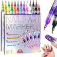 thumbnail image 1 of 12 Colors Nail Art Pens Set, 2026 New Nail Doodle Pens for Kids with ink reservoir, Quick Dry & Water-Based DIY Nail Design Pens for Beginners & Professionals, 1 of 7