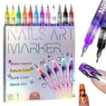 thumbnail image 1 of 12 Colors Nail Art Pens Set, 2026 New Nail Marker, Fine Tip Nail Art Pen 0.5mm, Waterproof and Quick-drying Nail for DIY Nails Art Design, Portable Nail Art Tools for Home Salon (1set), 1 of 7