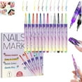 thumbnail image 1 of 12 Colors Nail Art Pens Set, 2026 New Nail Marker, Fine Tip Nail Art Pen 0.5mm, Waterproof and Quick-drying Nail for DIY Nails Art Design, Portable Nail Art Tools for Home Salon (12 Colors A), 1 of 10