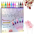 thumbnail image 1 of 12 Colors Nail Art Pens Set, Nail Art Markers for Gel Nails, Nail Paint Pens Quick Dry DIY Nail Art Marker Drawing Painting Liner Pen, Nail Art Tools for DIY Nails Art Design 1Set, 1 of 9