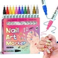 thumbnail image 1 of 12 Colors Nail Art Pens Set,Nail Art Markers for Gel Nails,0.5 Mm DIY Nail Art Pens for Painting Nails,Quickly Dry Nail Doodle Pens for Nail Art, 1 of 6
