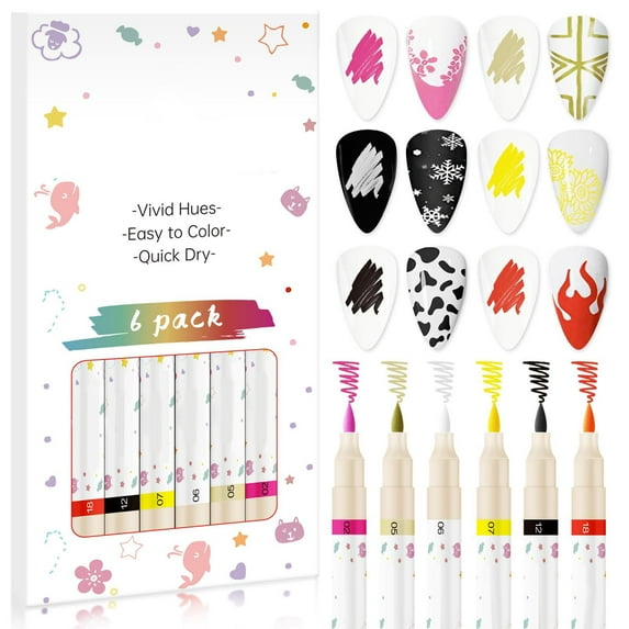 12 Colors Nail Art Pens Set, Nail Art Markers for Gel Nails, Nail Art Pens for Painting Nails, DIY Manicure Tools,Birthday Holiday Gifts for Women