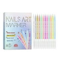thumbnail image 1 of 12 Colors Nail Art Pens Set, Nail Polish Markers, 2025 New 3D Polish DIY Nail Art Marker Drawing Painting Liner Pen, Quickly Dry Nail Art Nail DIY Decoration for Home Salon, 1 of 4