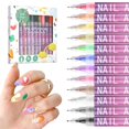 thumbnail image 1 of 12 Colors Nail Art Pens Set for Girls,Quick Dry Nails Doodle Pens for Girls,Nails Art Marker Pen Fine Tip for Home Salon Nail Art（0.5mm Pen Nib）, 1 of 14