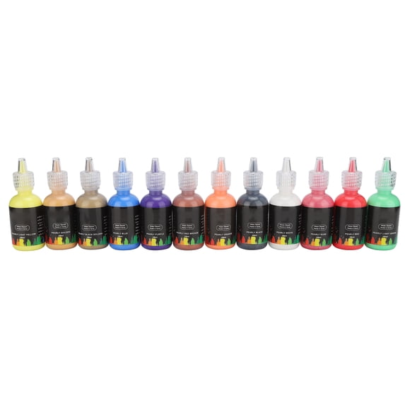 12 Colors Paint Pearly Lustre DIY Water Based Paint for Clothing Car Leather Wall Art Crafts