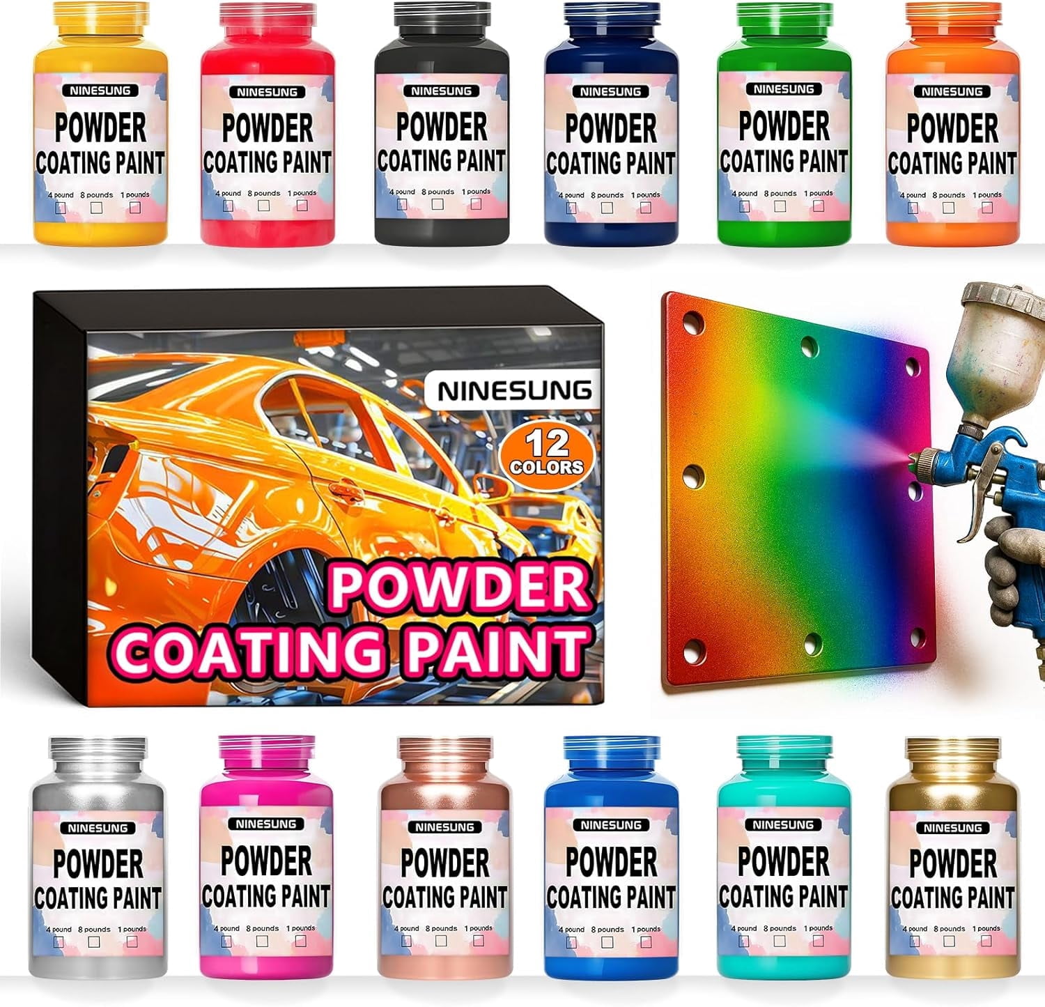 12 Colors Powder Coating Paint | Powder Coat Perfect for Metal Surfaces ...