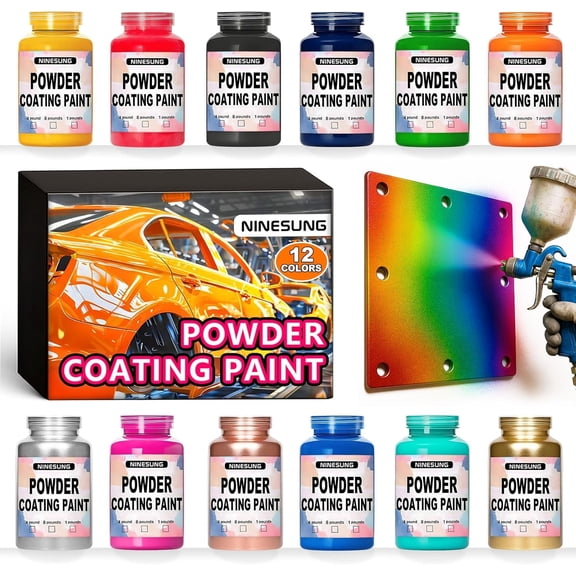 12 Colors Powder Coating Paint | Powder Coat Perfect for Metal Surfaces | Car Paints | Building Materials | Powder's Paint for Steel Structures, Factories, Playgrounds, Gardens (12 Colors)