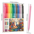 thumbnail image 1 of 12 Colors Retractable Color flow Acrylic Gel Pens, Fine Point 0.6mm, Gel Ink Pens for Coloring Books, 1 of 8