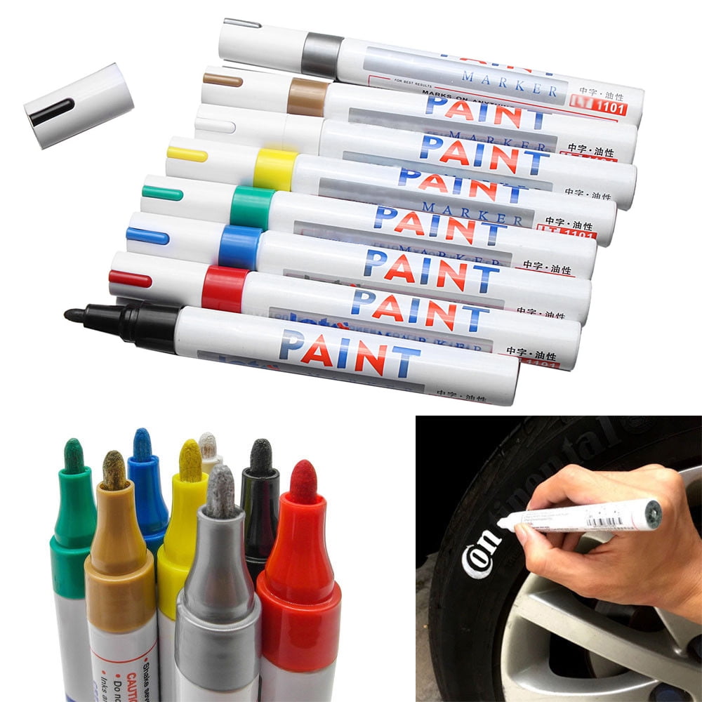 12-Color Waterproof Paint Markers for Rubber Cloth Glass (1 Pcs