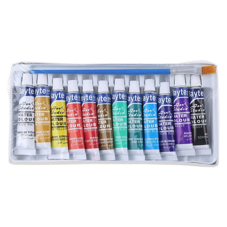 Watercolor Set of 12 Tubes, Metallic & Interference Colors