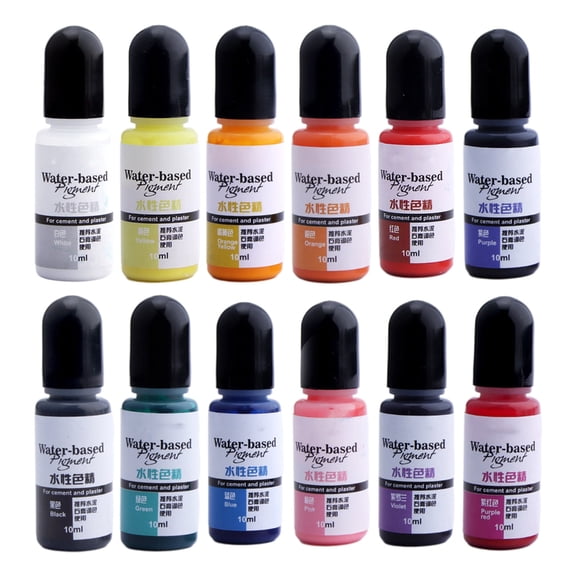 12 Colors Water-soluble Pigment Red Yellow Green Blue Black Floor Tile Cement Pavement Paint Coloring for Gypsum