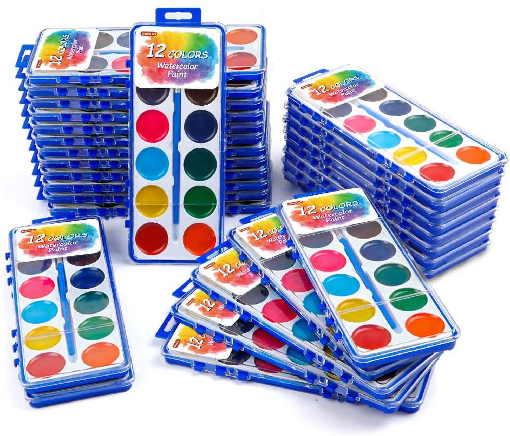 Assorted Colors Watercolor Paint Trays - Set of 12