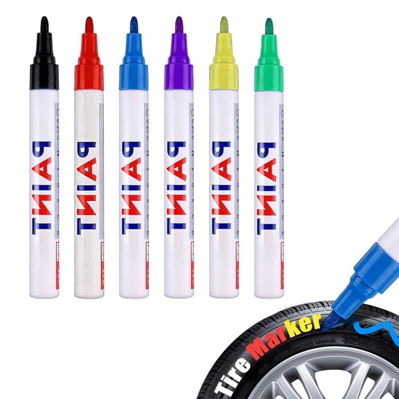 12 Colors Waterproof Tire Paint Pen, Oil-Based Permanent Markers with Medium Tip, Quick Dry Multi-Surface Paint Pens for Tires Metal Wood Plastic Glass