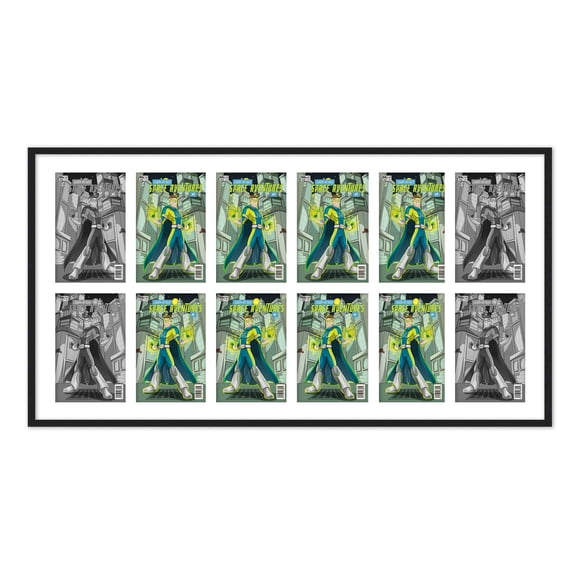 12 Comic Book Frame Black Collage Comic Book Frame with White Mat to Display 12 Bronze Age Comic