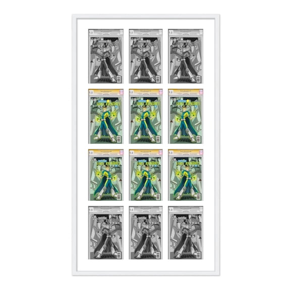 12 Comic Book Frame White Collage Comic Book Frame with White Mat to Display 12 Graded Comic Books
