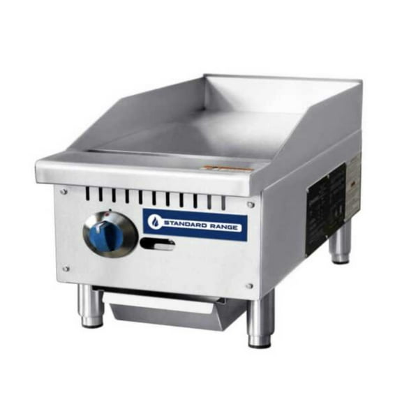 12" Commercial Countertop 1 Burner Gas Griddle with Manual Controls
