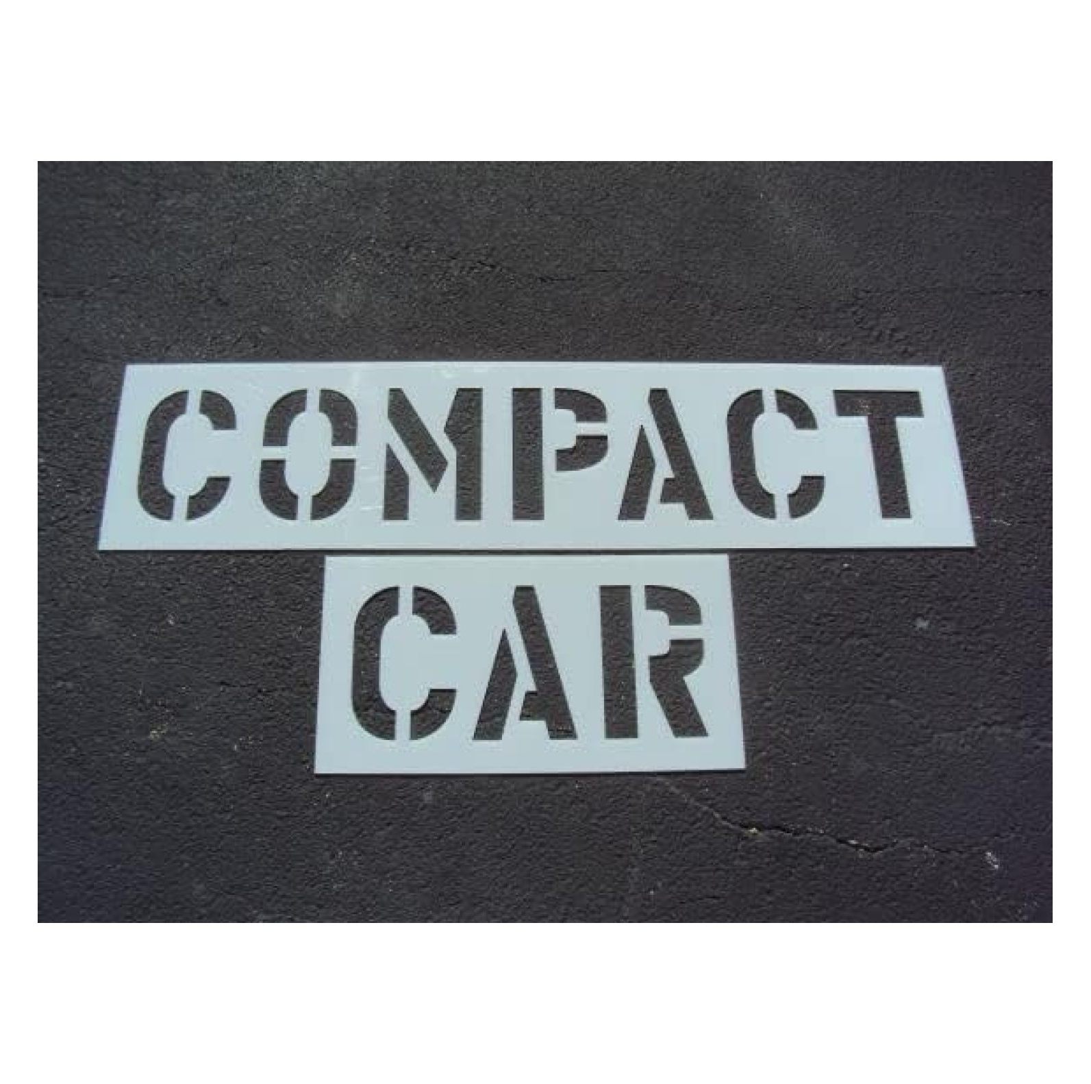 12" Compact CAR Parking Lot Stencil - Actual 12" Tall Letters x 8" Wide Letters Two Stencil Set