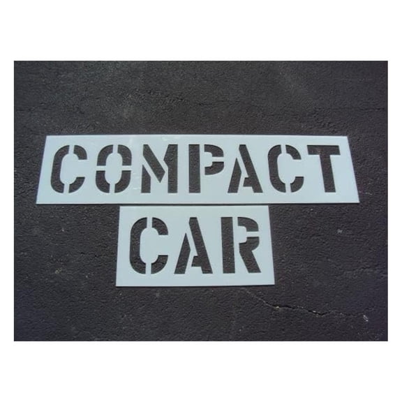 12" Compact CAR Parking Lot Stencil - Actual 12" Tall Letters x 8" Wide Letters Two Stencil Set
