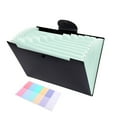 thumbnail image 1 of 12-Compartment A4 Document Organizer (Green),Accordion File Organizer Expanding File Folder with 12 Pockets Portable Receipt Paper Bill Document Organizer Letter/ Size Filing Folder School Black, 1 of 7