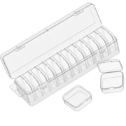 hejhncii Storage Box Set 12 Compartments Removable Dividers Clear Lid For Accessories