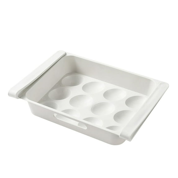 12-Compartment Pull-Out Fridge Organizer - Egg Tray & Drawer-Style Fruit/Veggie Storage, Hanging Fruit Chiller, PP Material Easy To Clean