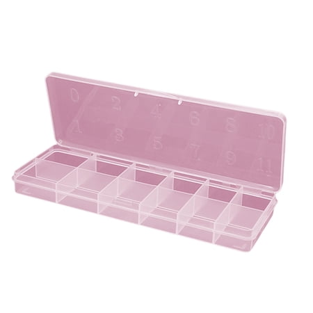 12 Compartments Organizer Box with 0-11 Number for Glitters Pink