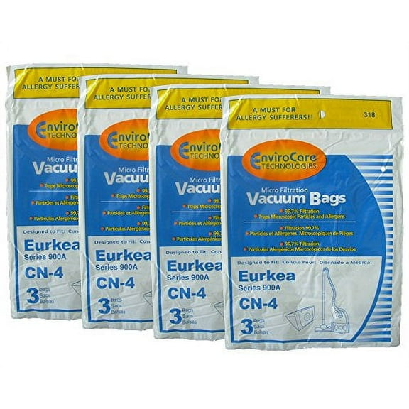 12 Compatible with Eureka 900A PowerForce Microfiltration CN4 Canister Vacuum Cleaner Bags