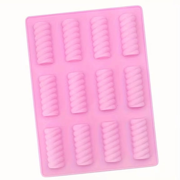 12-Connect Spiral Silicone Candy Molds for Chocolate, Marshmallows, and Fudge - Easy Release Baking Molds